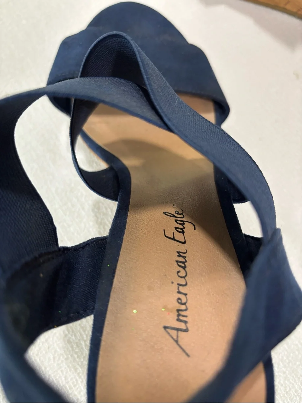 American Eagle Outfitters Navy Cork Wedge Sandals